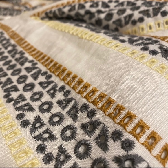 Anthro Linen Pants Eyelet Stripes - Picture 5 of 7